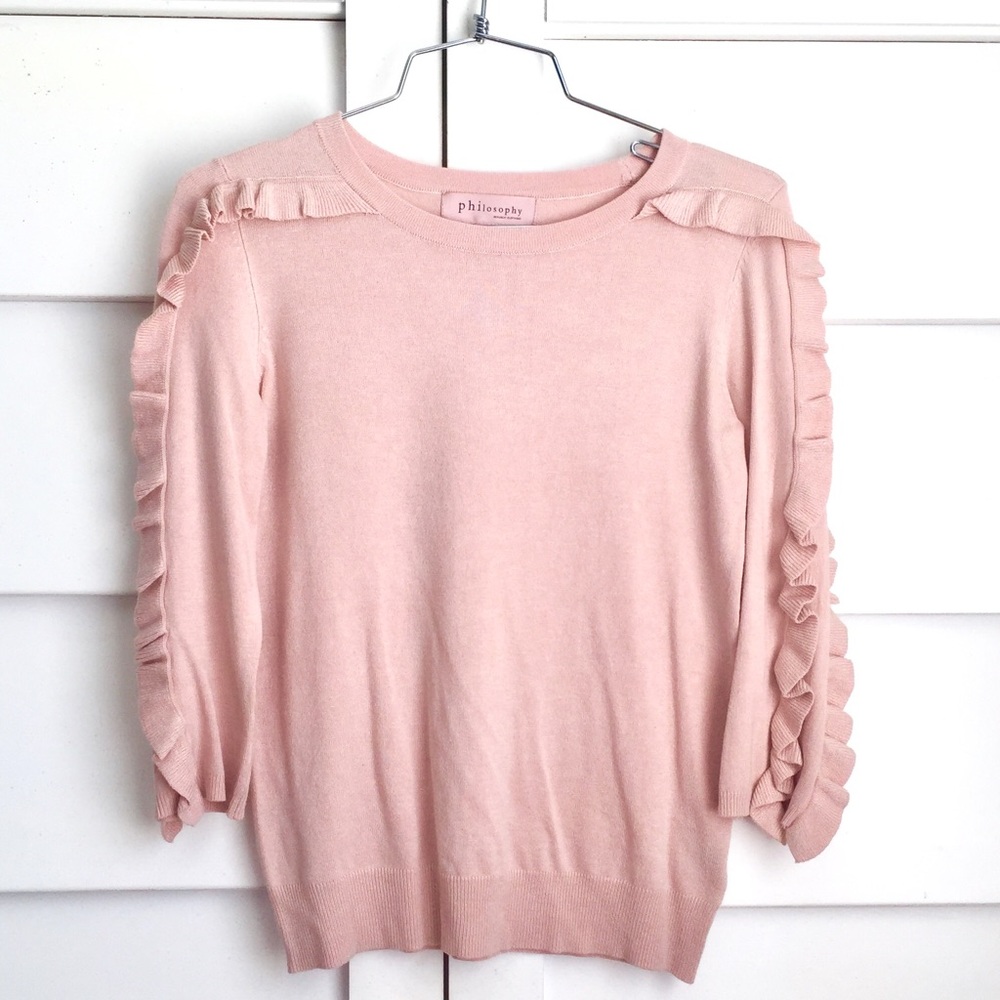 Philosophy Pink Ruffle Sweater